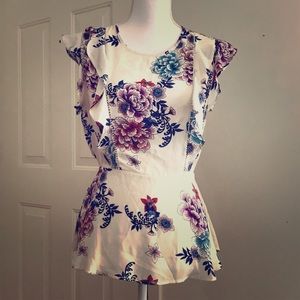 Monteau sleeveless print blouse